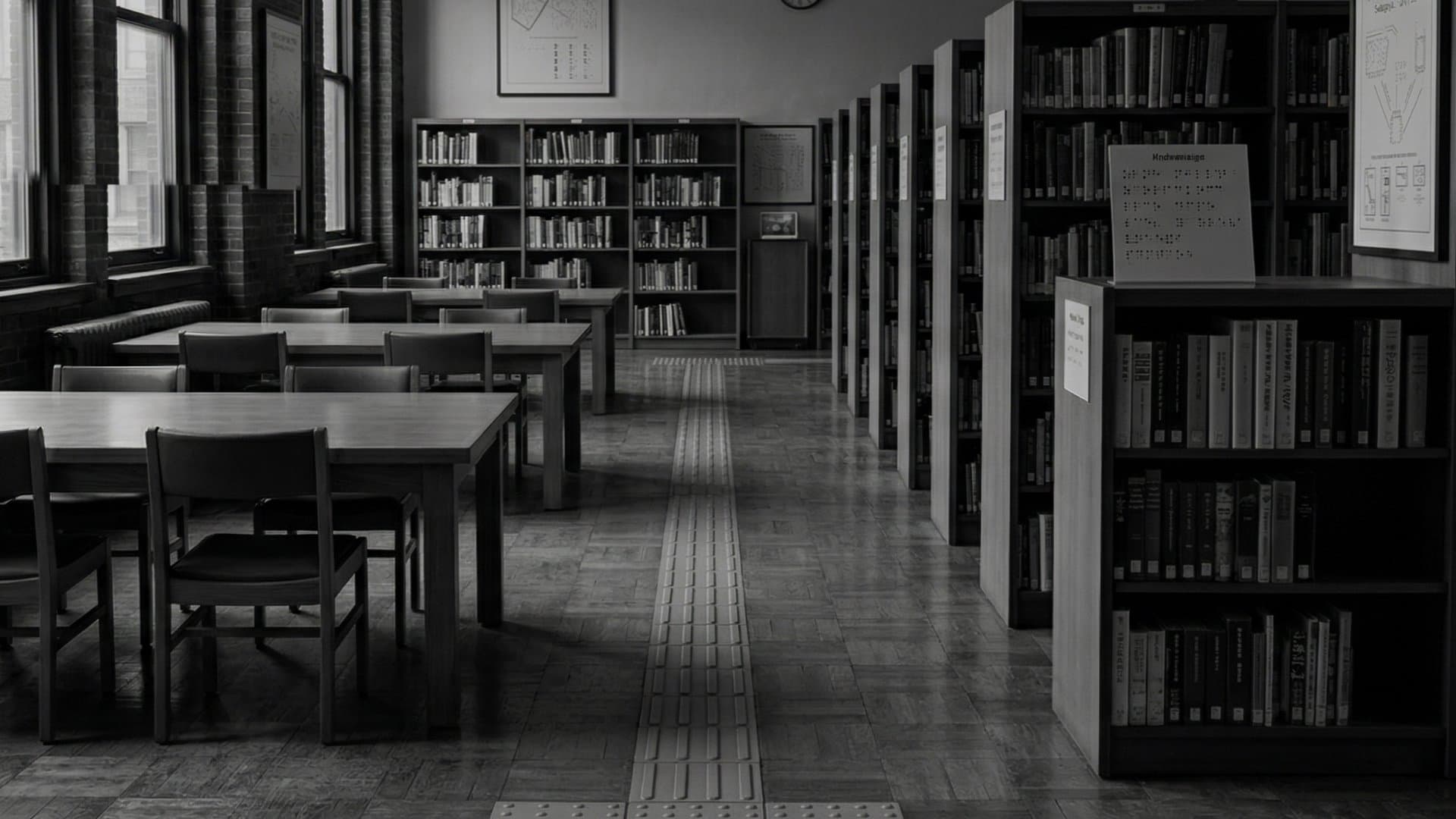 誰もいない学校の図書館。