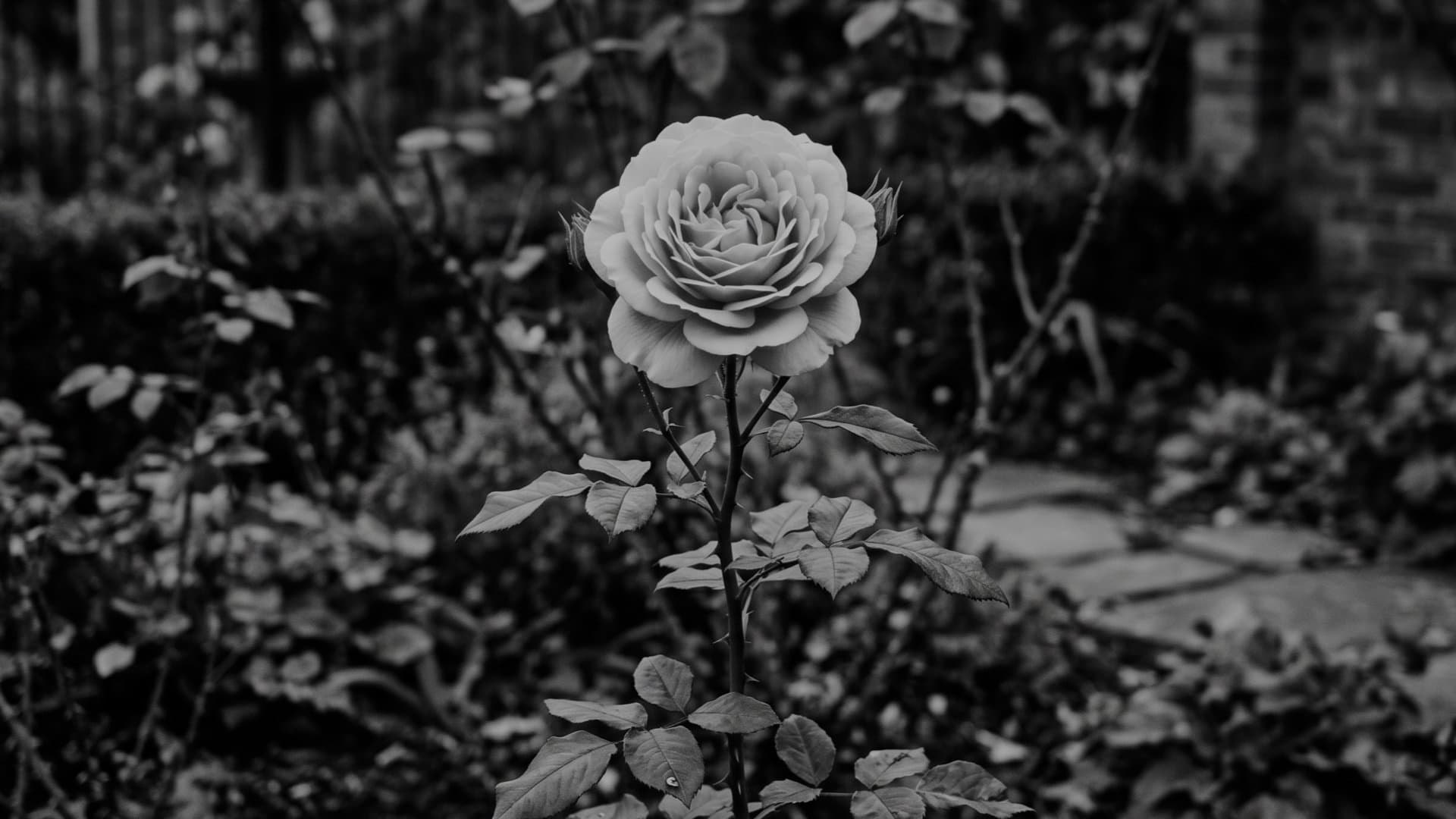 庭に凛とさく一輪の薔薇。清水さんを象徴しているかのよう。